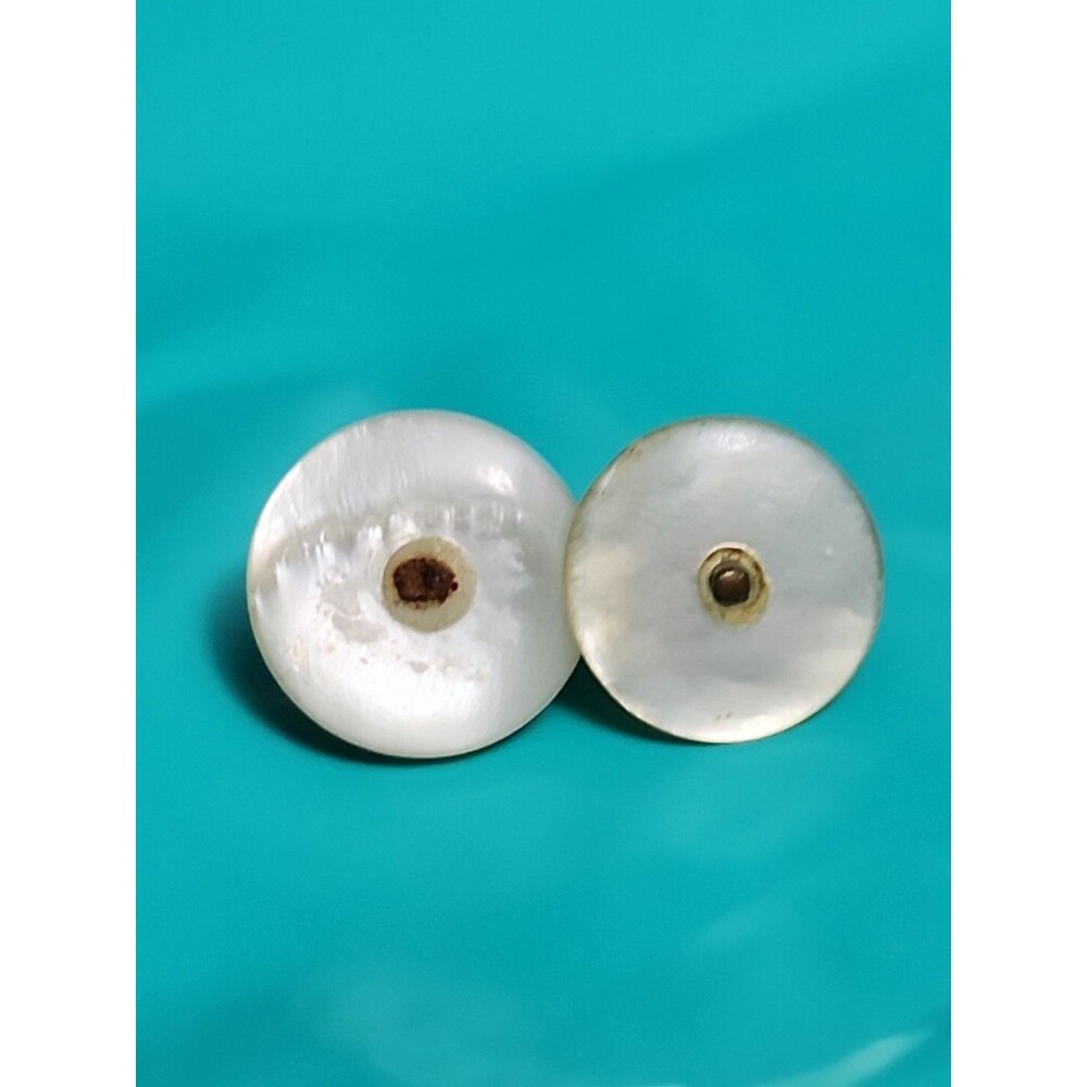 Vintage Swank Mother of Pearl Cufflinks Gold Tone Mid-Century Mens